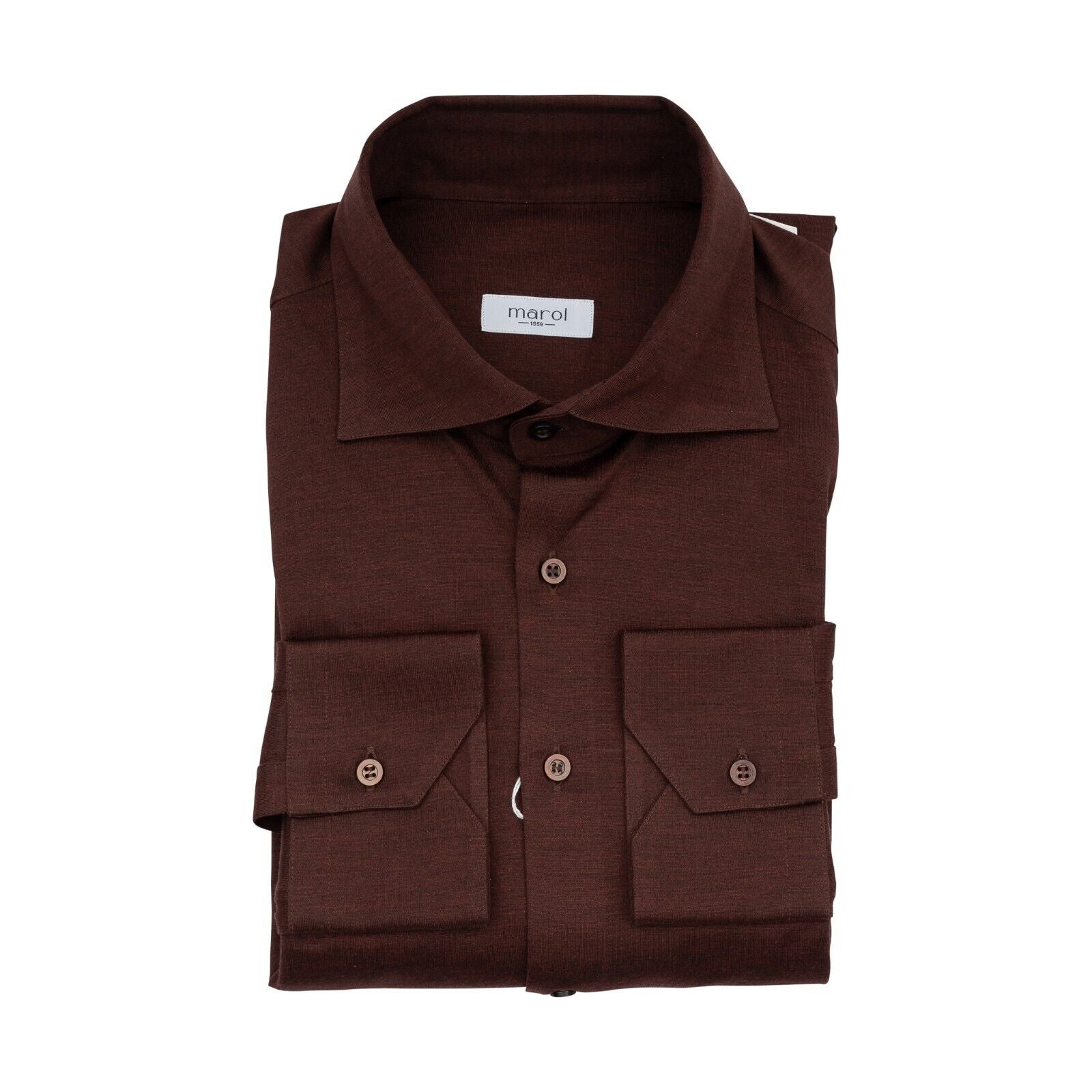 1400$ LUXURY MAROL BOLOGNA Shirt Burdundy 100% COMO SILK Jersey 16 - 41