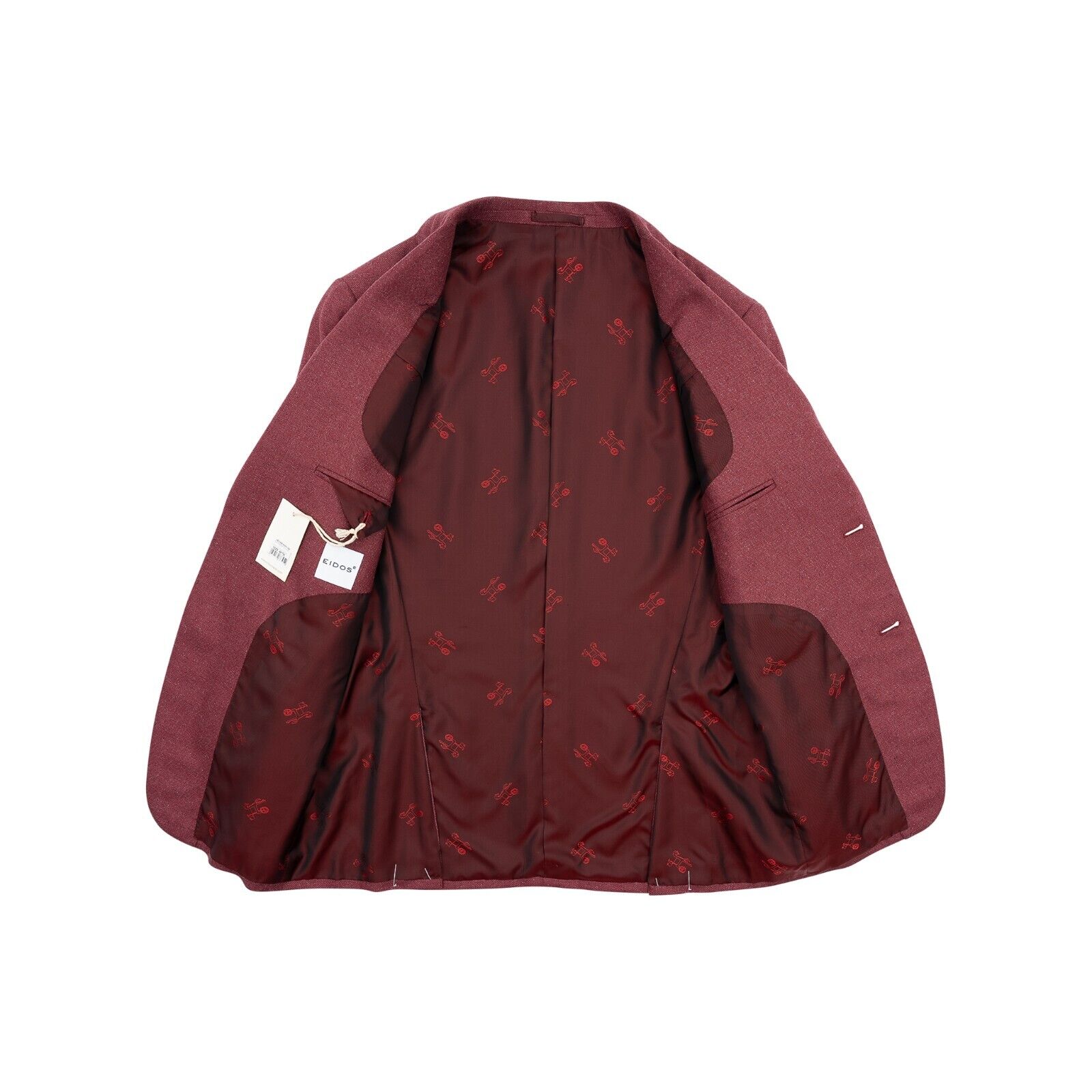 $1600 EIDOS by ISAIA NAPOLI Wine Sport Coat Jacket Silk / Wool 38 US / 48 EU Reg