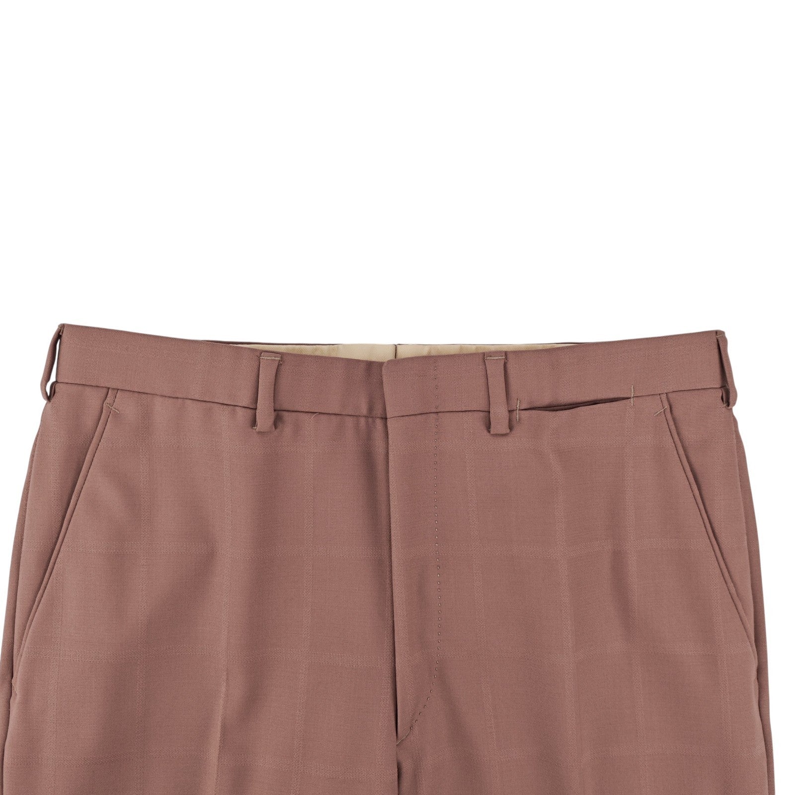 4950$ BRIONI Powder Pink Suit Windowpane Wool Handmade in Italy 38 US / 48 IT