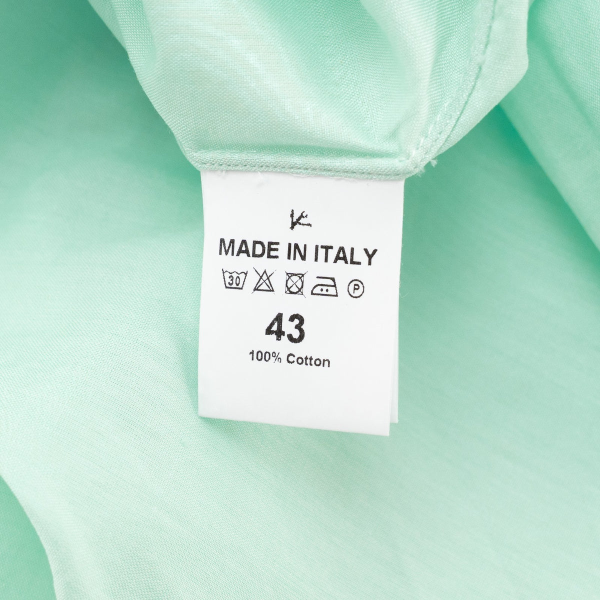 730$ ISAIA "Mix" Dress Shirt Aquamarine Solid Fine Cotton Hand - Sewn 17 - 43