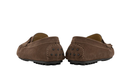 1200$ TESTONI "Piuma" Driver Loafer Shoes Suede Calf Navy 8 UK 9 US / 42 IT