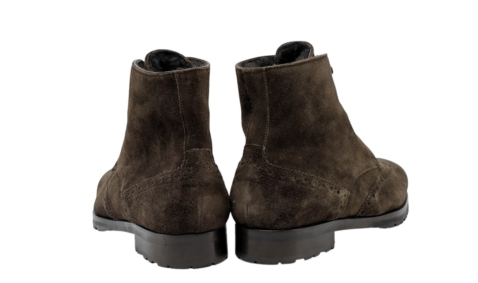 1450$ TESTONI "Aosta" Combat Zip Top Suede Calf / Fur Lining 8 UK / 9 US / 42 IT