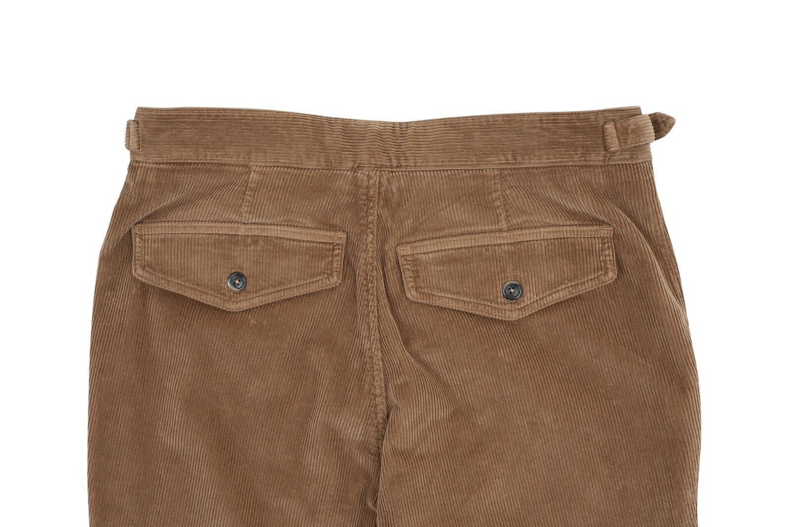 690$ ISAIA NAPOLI Brown Chino Trousers Adjustable Pant Corduroy Cotton
