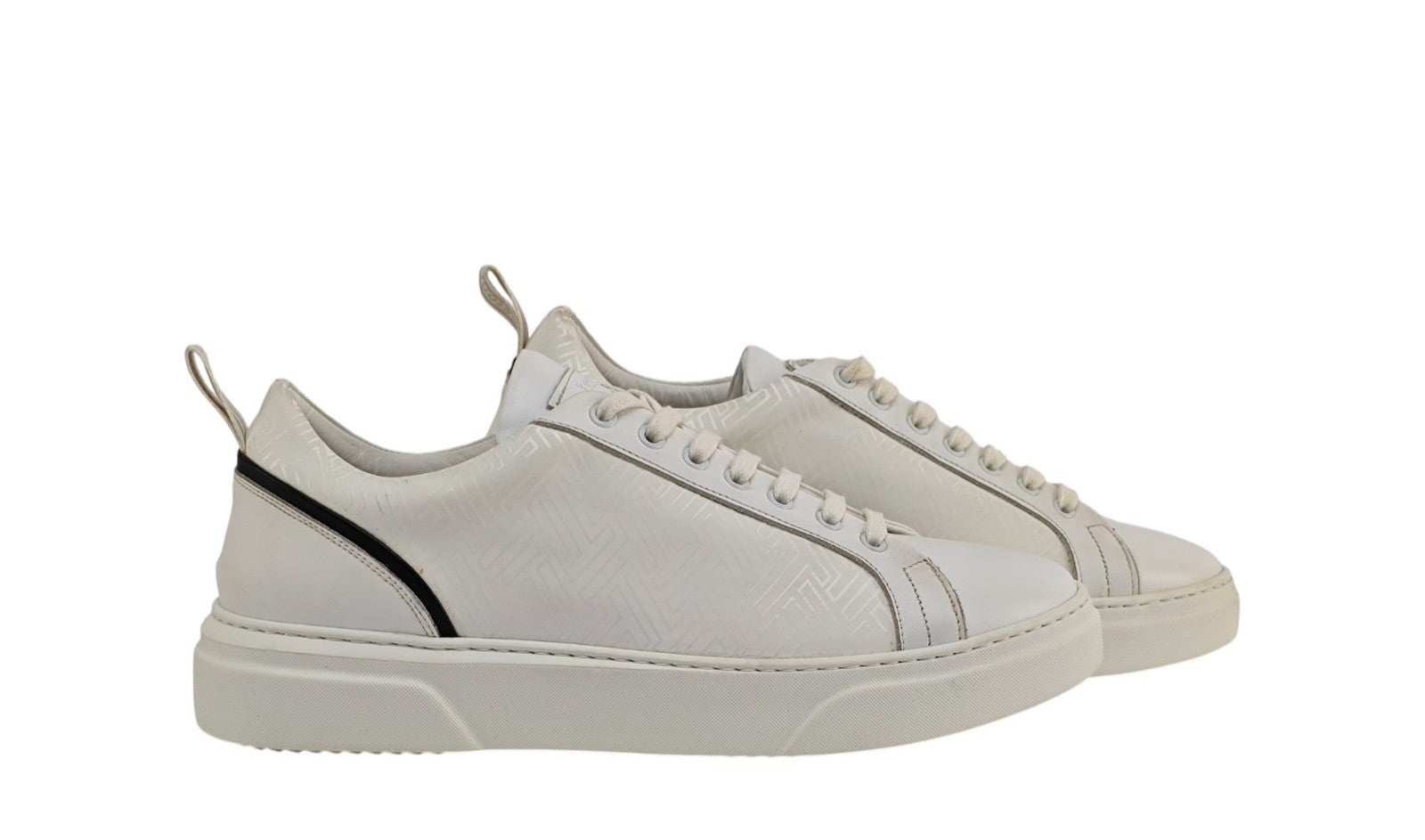 700$ TESTONI Sneaker Weaving T Macro Calf White 8 UK  / 9 US / 42 IT