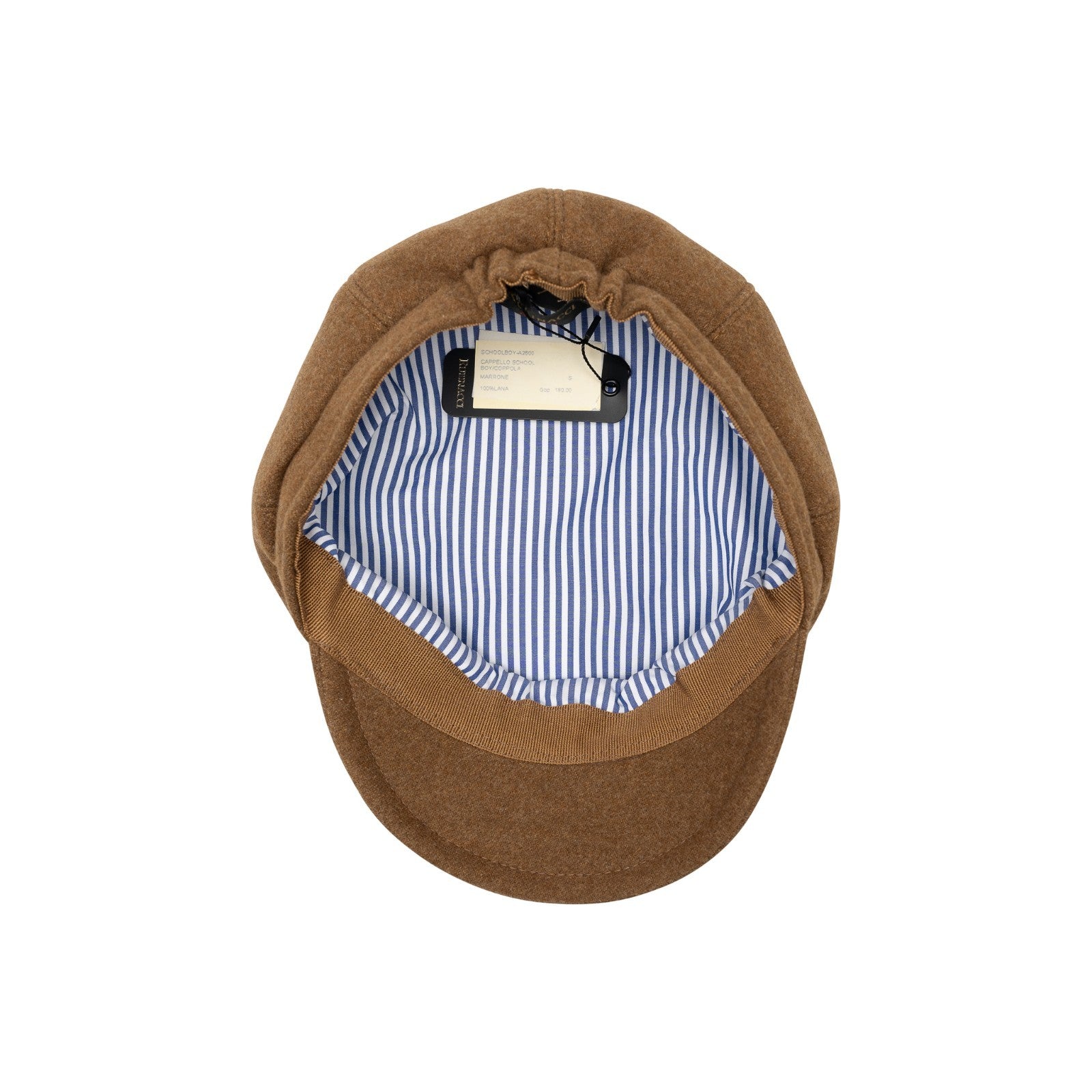 $240 RUBINACCI NAPOLI Brown Hat Fisherman Cap Flat Cap Wool