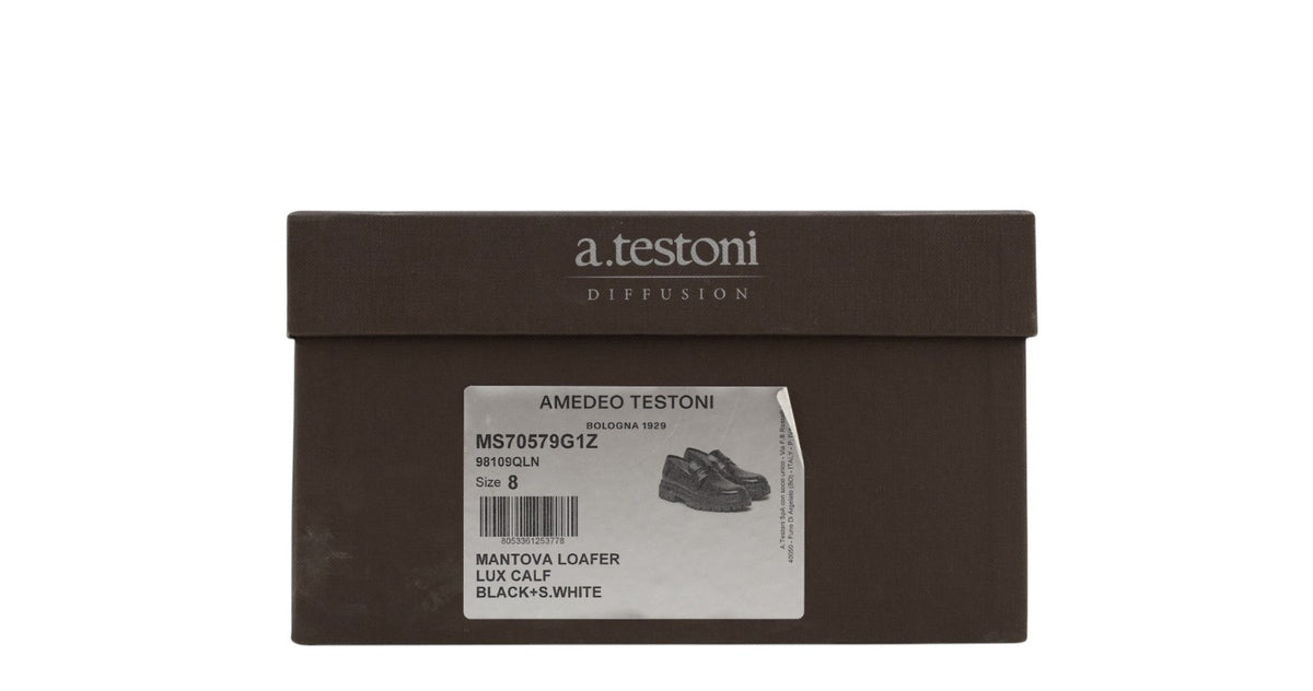 1050$ TESTONI "Mantova" Loafer Black Sneaker Lux Calf 8 UK /  9 US / 42 IT