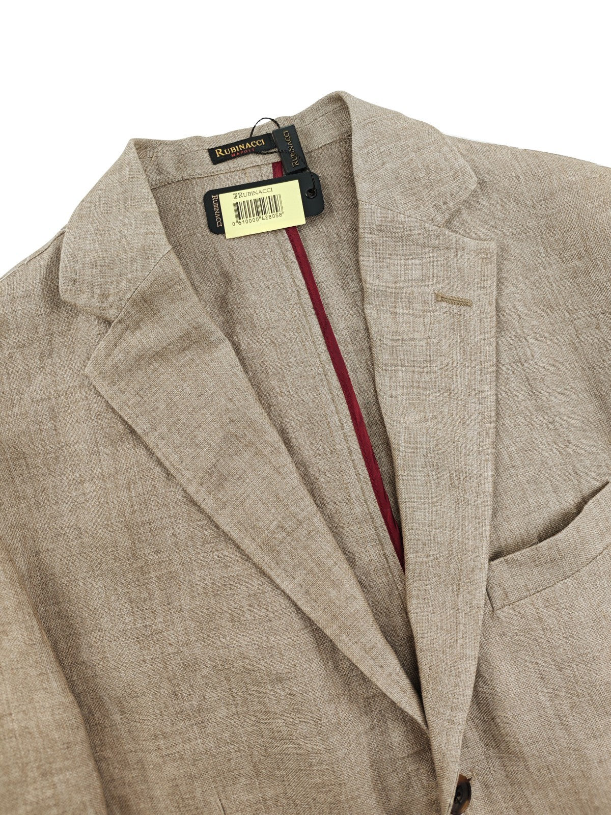 $1750 RUBINACCI NAPOLI Beige Jacket Sport Coat 100% Linen 42 US / 52 EU