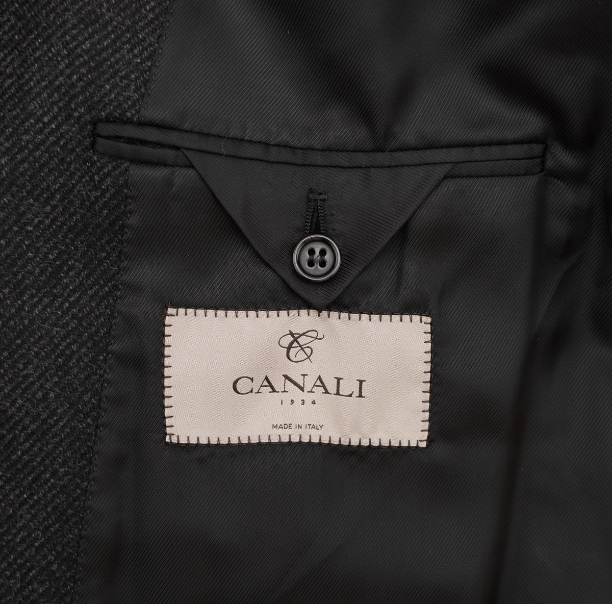 $2250 CANALI Charcoal Gray Overcoat Wool Water Resistant 48 US / 58 EU