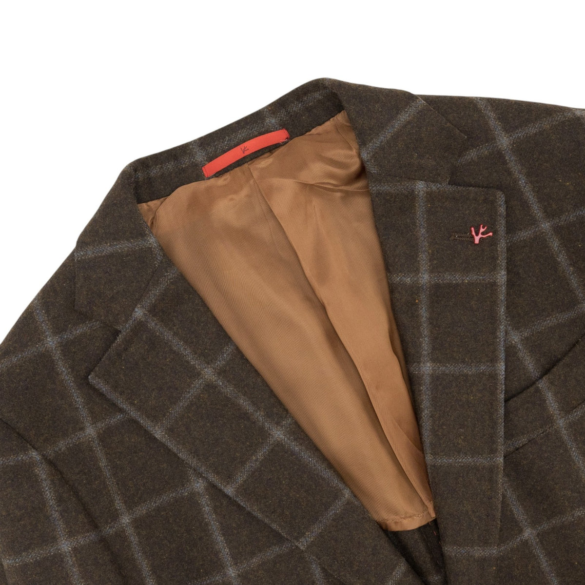 $6600 ISAIA "Capri" Dark Brown Suit Flannel Wool Windowpane 38 US / 48 EU 7R