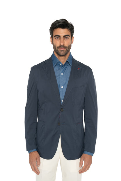 $3200 ISAIA NAPOLI "Comfort" Blue Jacket Sport Coat Cotton 38 US / 48 EU 8R