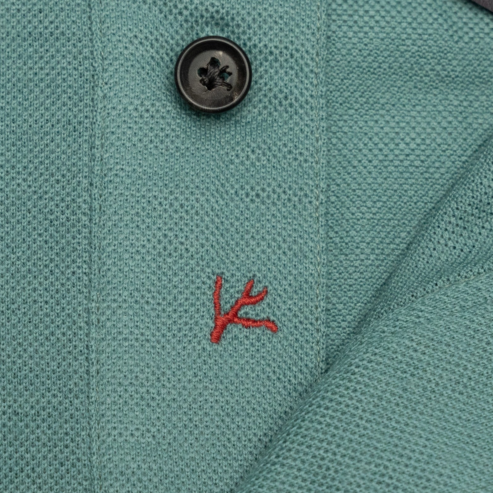 1100$ ISAIA NAPOLI Aquamarine Polo Handmade Short Sleeve Knit Wool Size S
