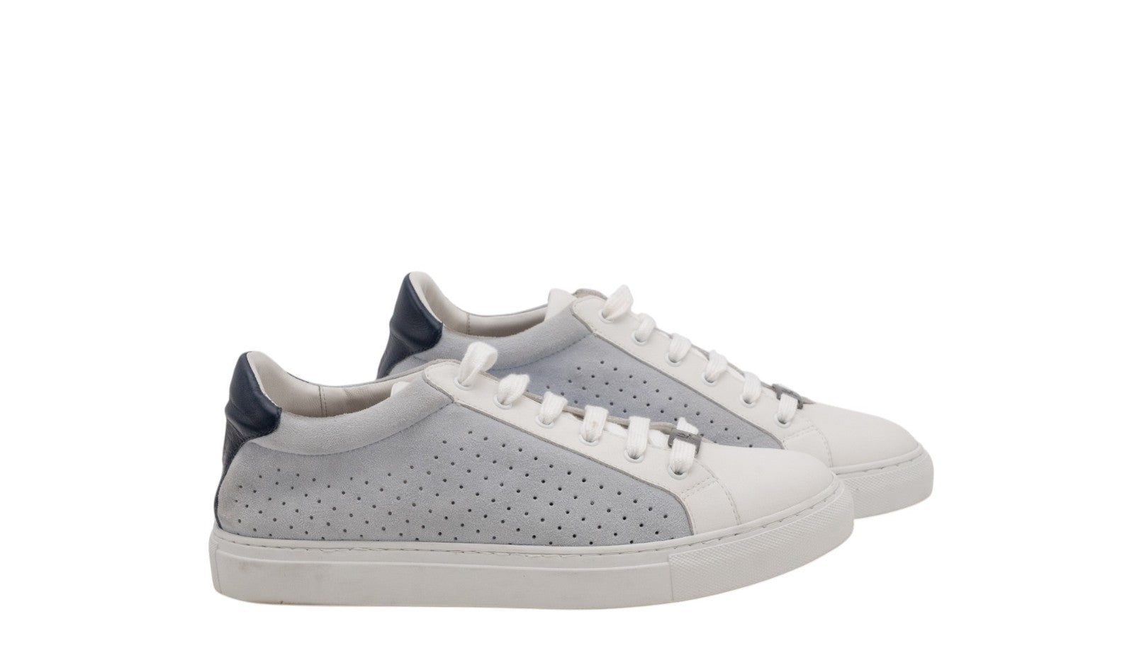 ISAIA NAPOLI Ice Suede Leather Perforated Shoes Sneakers 9 UK / 10 US / 43 IT