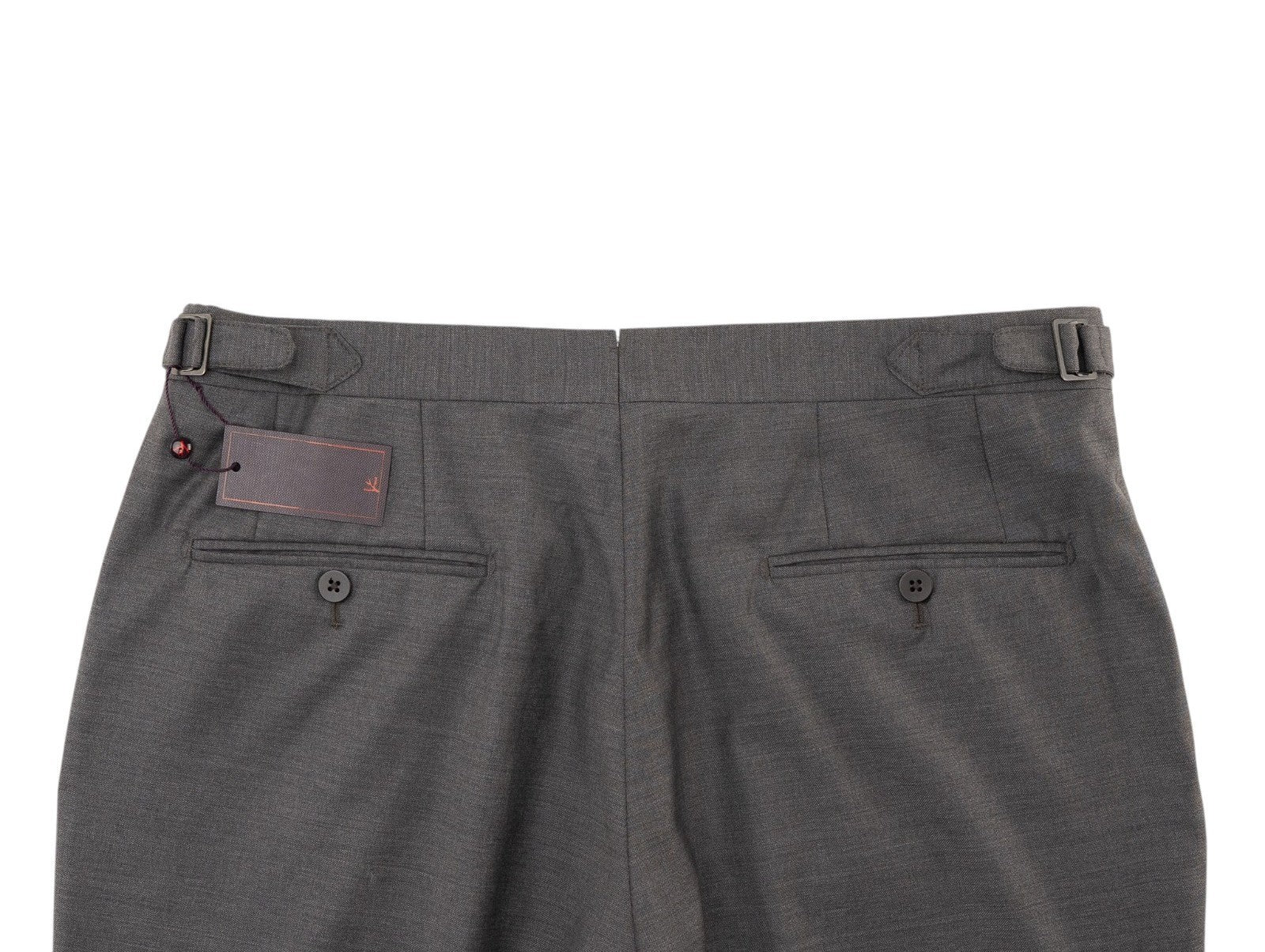 1550$ ISAIA Tapered Dress Pant Wool Aquaspider 160's Gray 34 US / 50 EU R