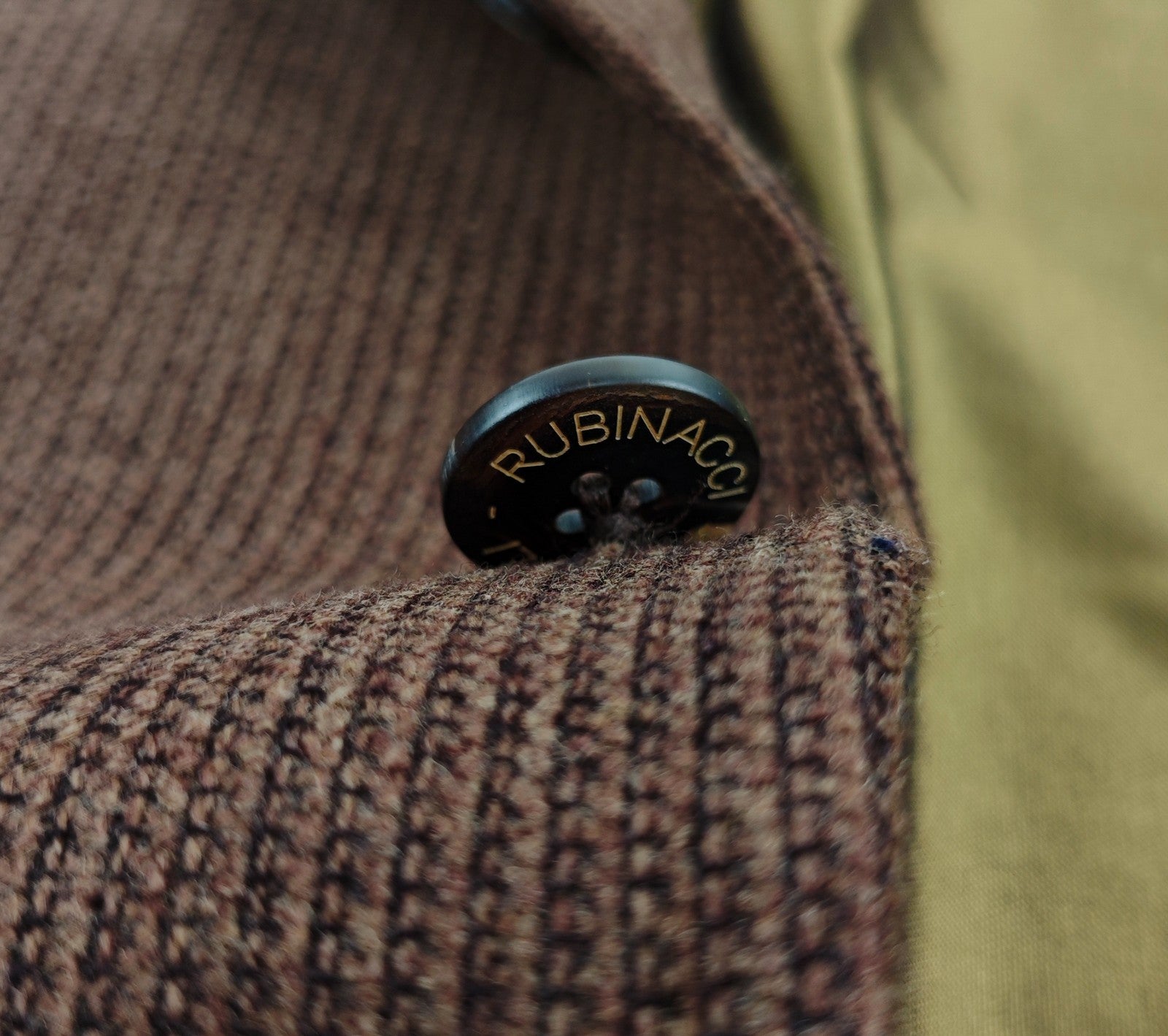 $1600 RUBINACCI Brown Jacket Sport Coat Ribbed Knit Wool Cashmere 42 US / 52 EU