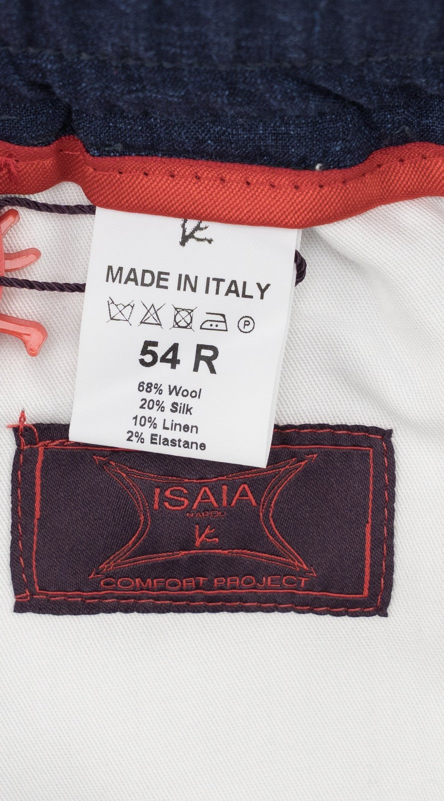 975$ ISAIA Dark Blue Drawstring Short Pant Wool - Silk - Linen  38 US / 54 EU R
