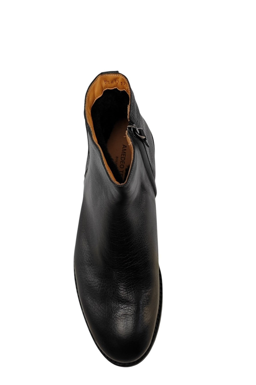 1550$ TESTONI Black Zip Boot Shoes Buffalo Calf / Fur Lining 8 UK / 9 US / 42 IT