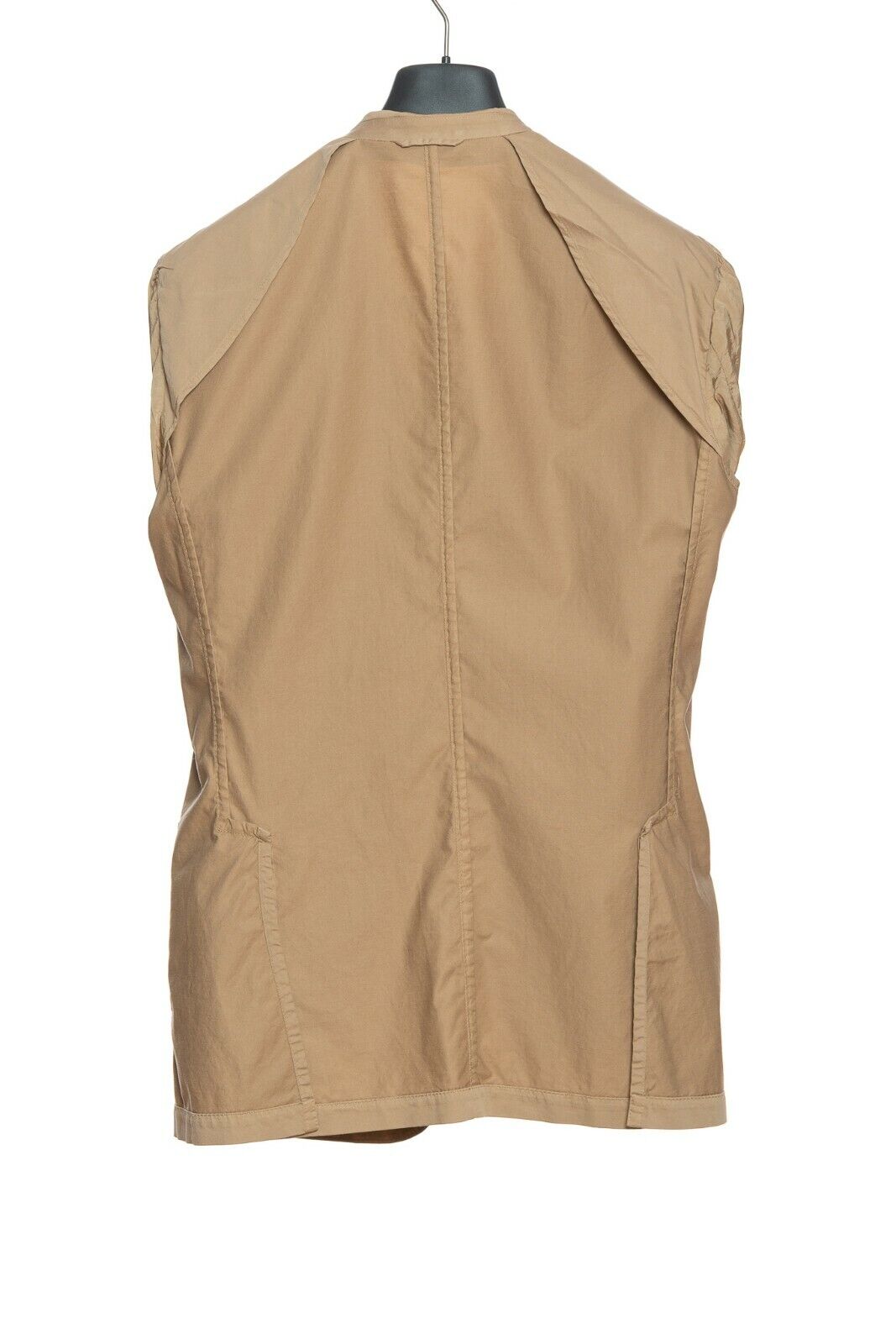 1100$ BELVEST Sartorial Jacket Beige Solid Pure Washed Cotton Drop 7 Slim Fit