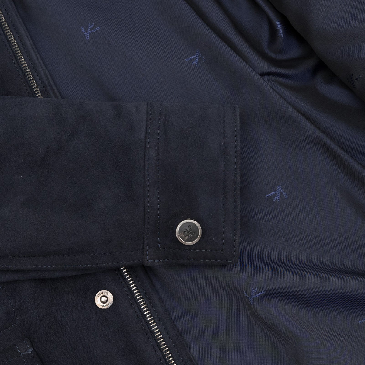 14500$ ISAIA NAPOLI Dark Blue Field Jacket Suede Lambskin 38 US / 48 EU 8R