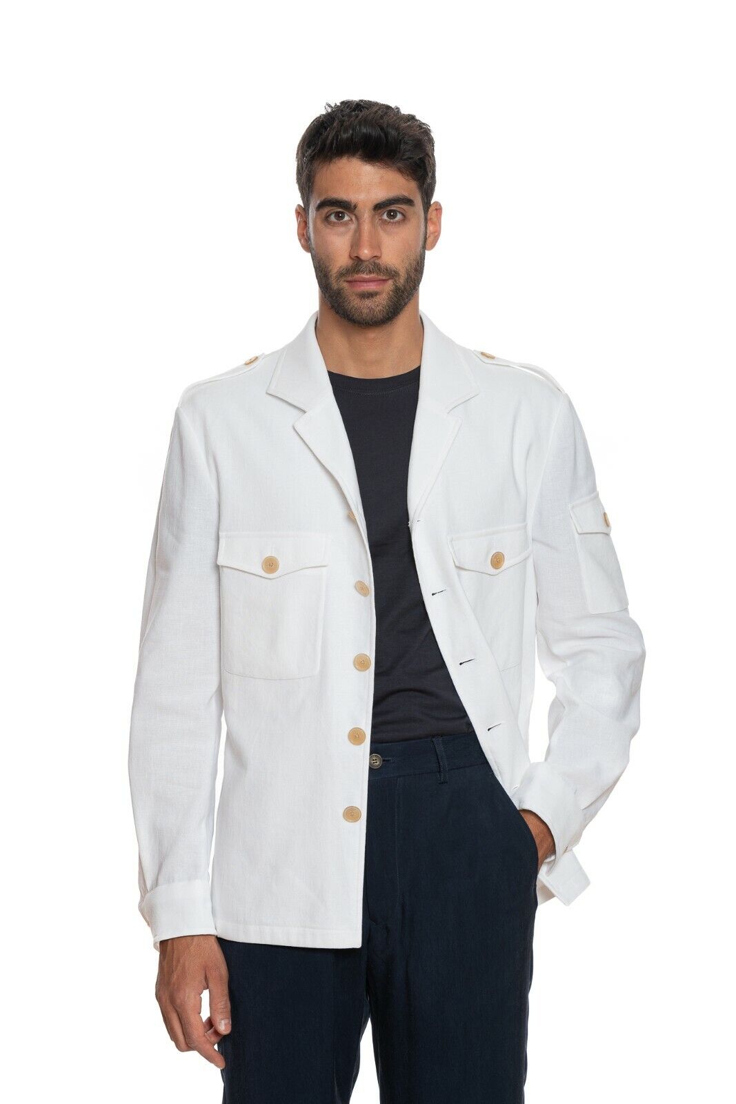 1200$ BELVEST Sartorial Jacket Military Style Linen Cotton JACKETINTHEBOX Editio