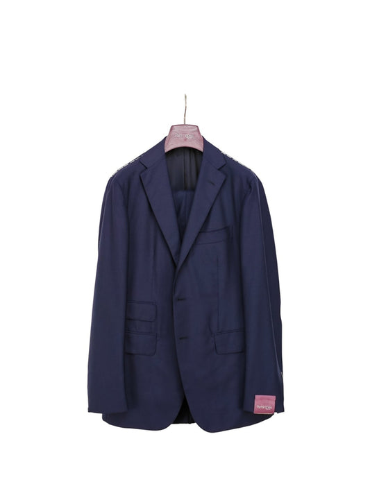 $3500 SARTORIA PARTENOPEA NAPOLI Handmade Blue Solid Suit 100% Cashmere