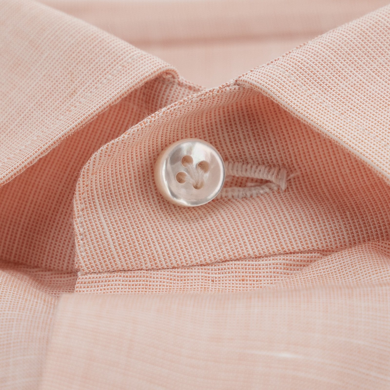 450$ LUIGI BORRELLI Dress Shirt Solmon Pink 100% Cotton 8 Hand Steps 15.5-39