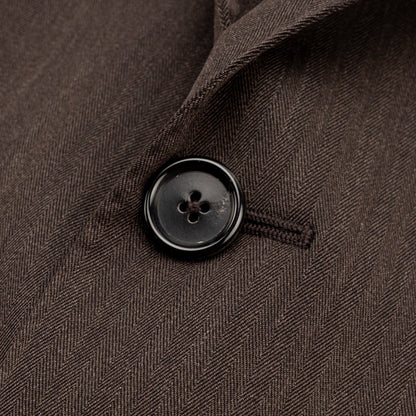 $2400 RAFFAELE CARUSO Brown Suit LORO PIANA Wool 130's Herringbone 40 US / 50 EU