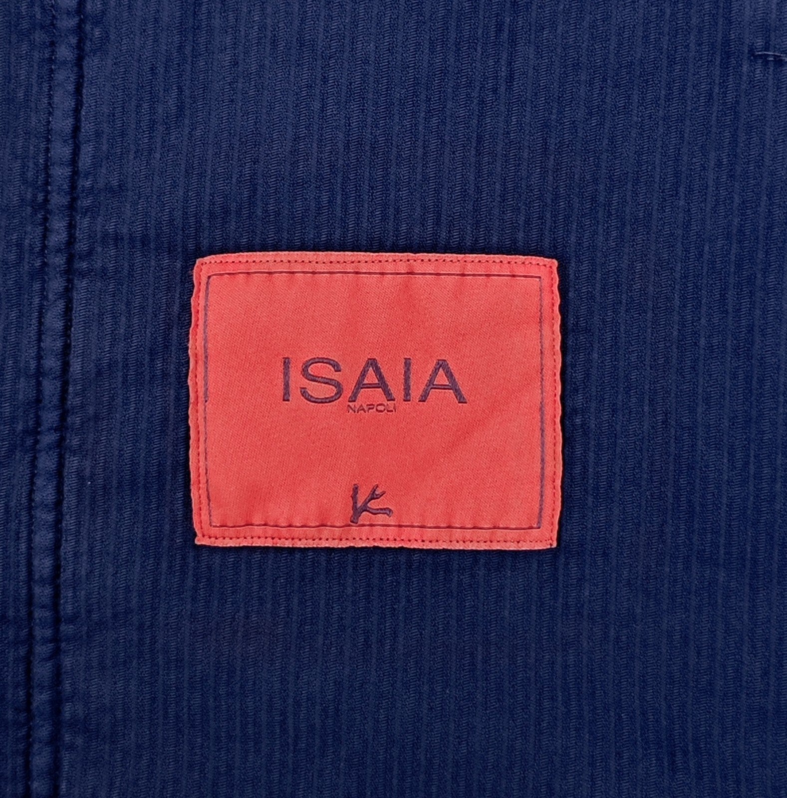 $1200 ISAIA NAPOLI Dark Blue Hand-Sewn Overshirt Jacket Corduroy Cotton Size XS