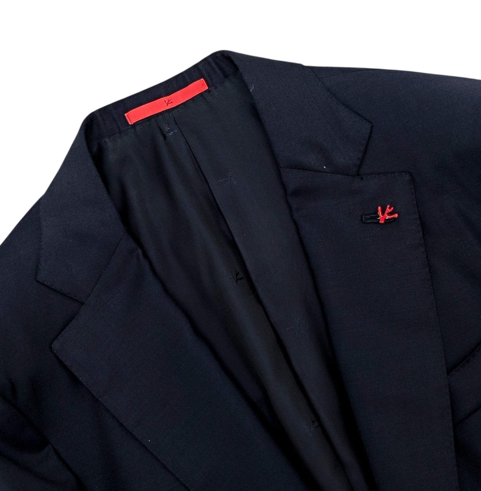 $6900 ISAIA NAPOLI Blue Midnight Solid Hand-Sewn Suit Wool 38 US / 48 EU 8R