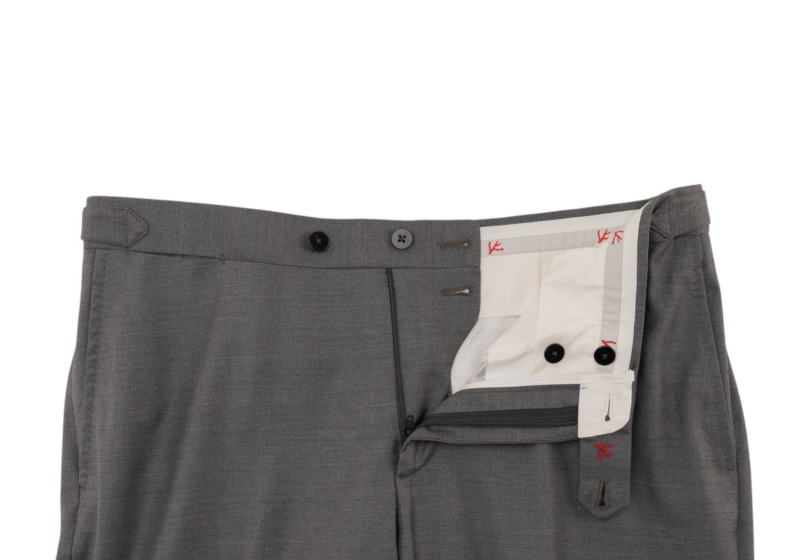 1550$ ISAIA Tapered Dress Pant Wool Aquaspider 160's Gray 34 US / 50 EU R