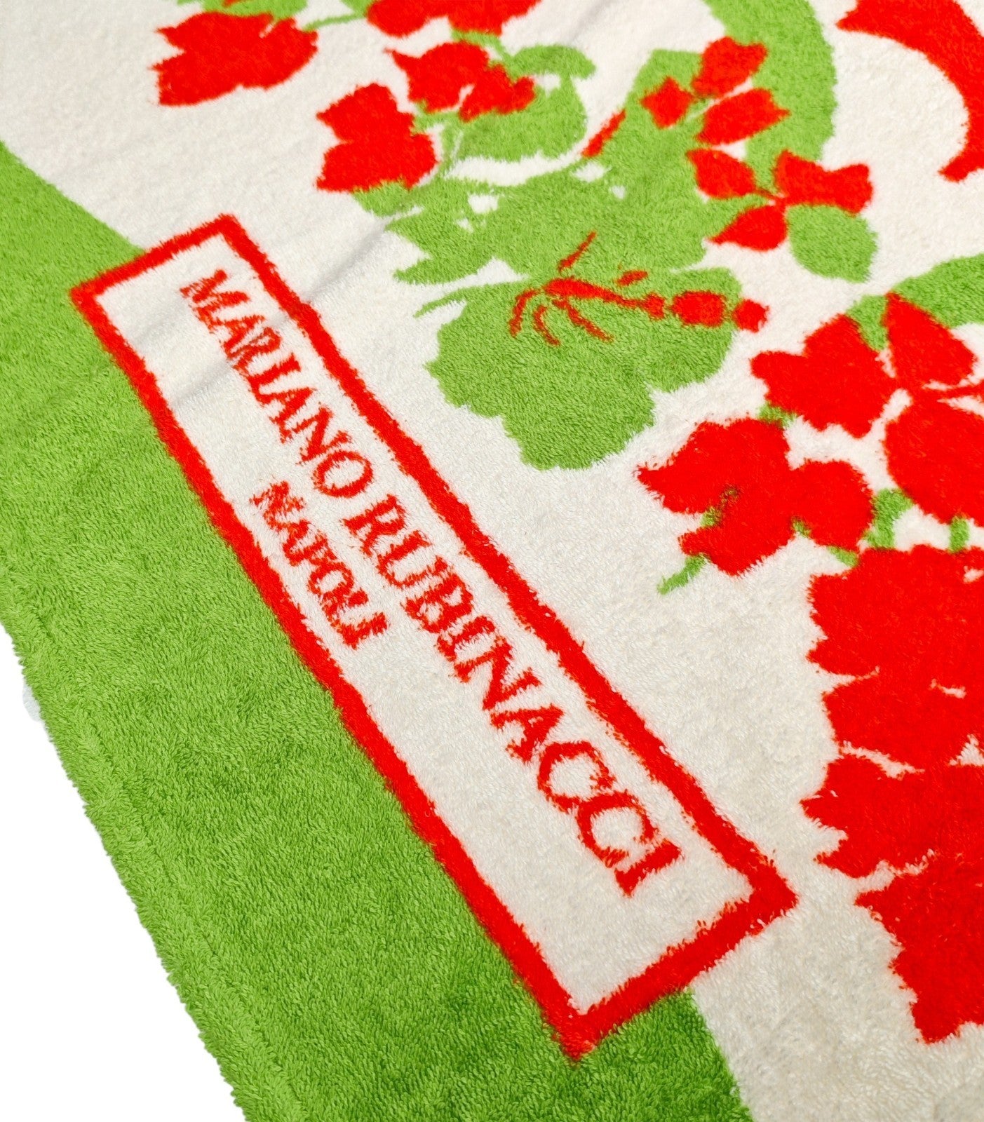 550$ RUBINACCI NAPOLI "Sirenuse" Beach Towel 100x180 cm Cotton Green / Red