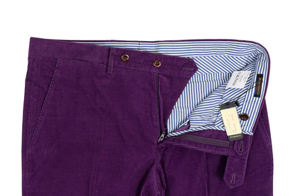 625$ RUBINACCI NAPOLI "Luca" Violet Cotton Corduroy Trouser Pant Made in Napoli