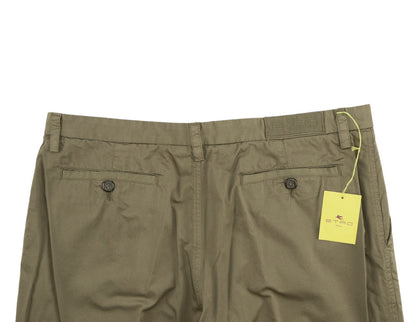 780$ ETRO MILANO Olive Green Fine Cotton Pant Straight Leg 38 US / 54 EU