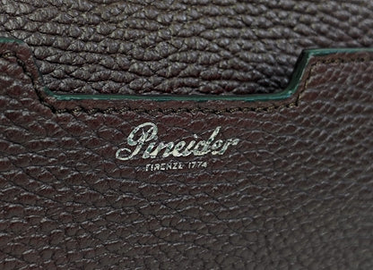 1950$ PINEIDER "Bottolato" Grain Calf Shoulder Travel Duffle Bag Burgundy