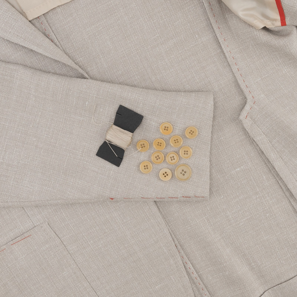 $6800 ISAIA NAPOLI "Capri" Sand Suit Wool / Silk / Linen 42 US / 52 EU 8R