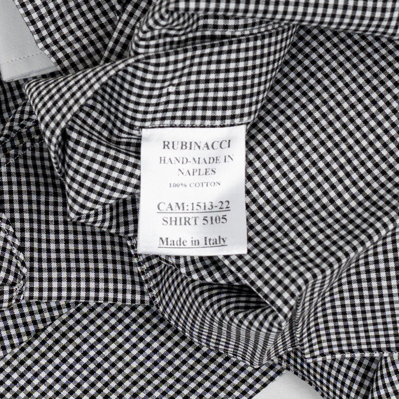 670$ RUBINACCI NAPOLI "Wall Street" White / Gray Hand-Sewn Dress Shirt Cotton