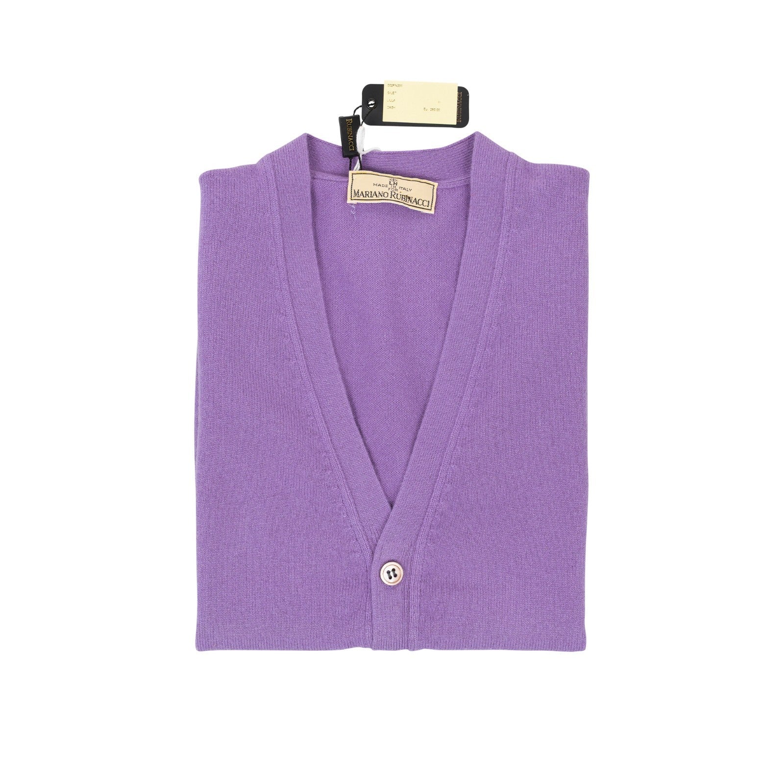 650$ RUBINACCI NAPOLI Lilac Cardigan Vest Gilet 100% Cashmere Size M