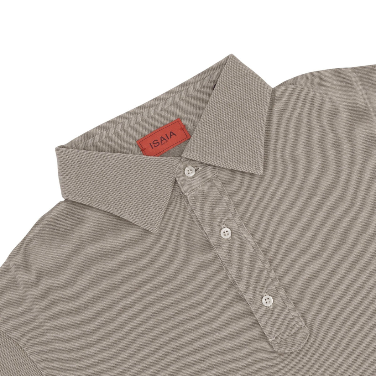 575$ ISAIA NAPOLI Jersey Cotton Short Sleeve Hand-Sewn Polo Beige Size XXL