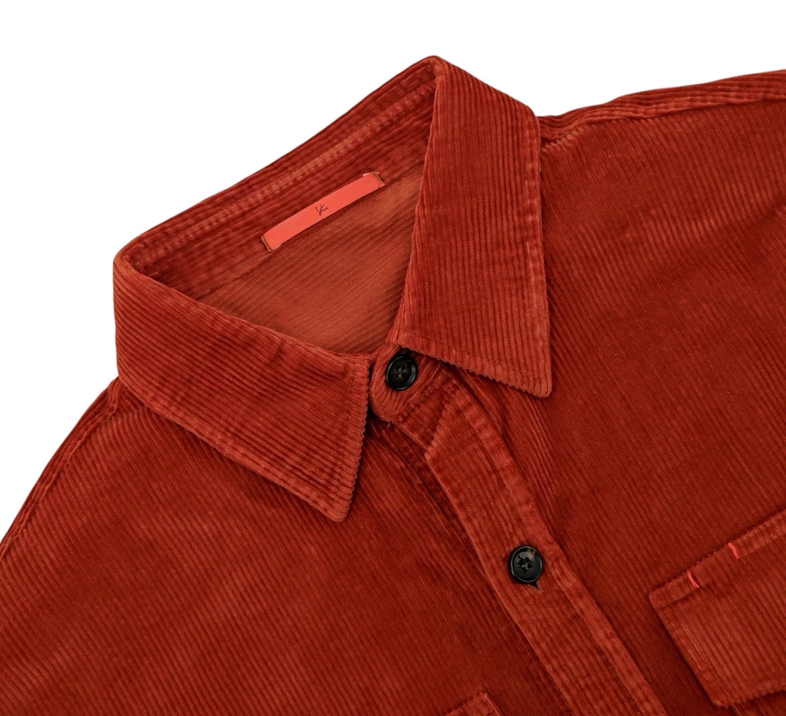 $1250 ISAIA NAPOLI "Comfort" Rust Hand-Sewn Overshirt Jacket Cordoroy Cotton