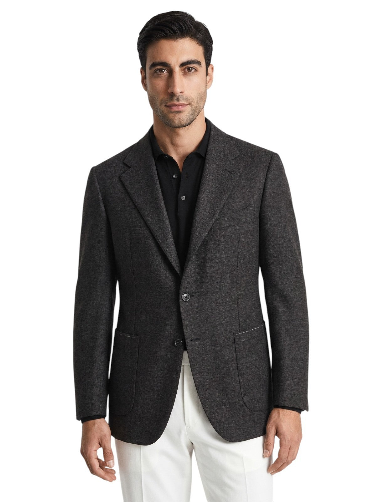 2750$ SARTORIO KITON Dark Gray Jacket Sport Coat 100% Cashmere 44 US / 54 EU  7R