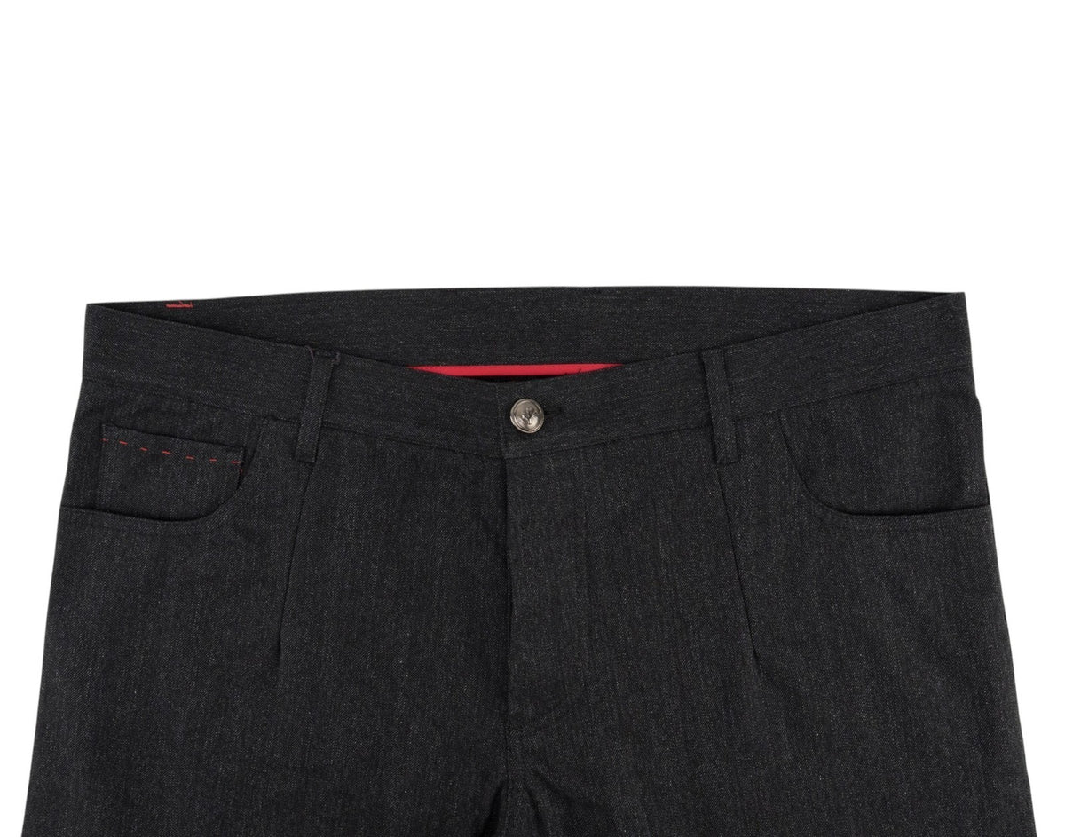 750$ ISAIA NAPOLI "Comfort" Black 5 Pocket Pant Cotton Regular 40 US / 56 EU
