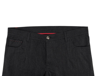 750$ ISAIA NAPOLI "Comfort" Black 5 Pocket Pant Cotton Regular 40 US / 56 EU