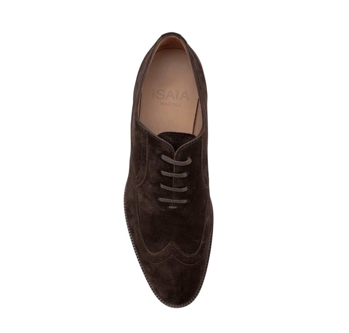 ISAIA NAPOLI Brown Suede Wingtip Brogue Oxford Shoes 10 UK / 11 US / 44 IT