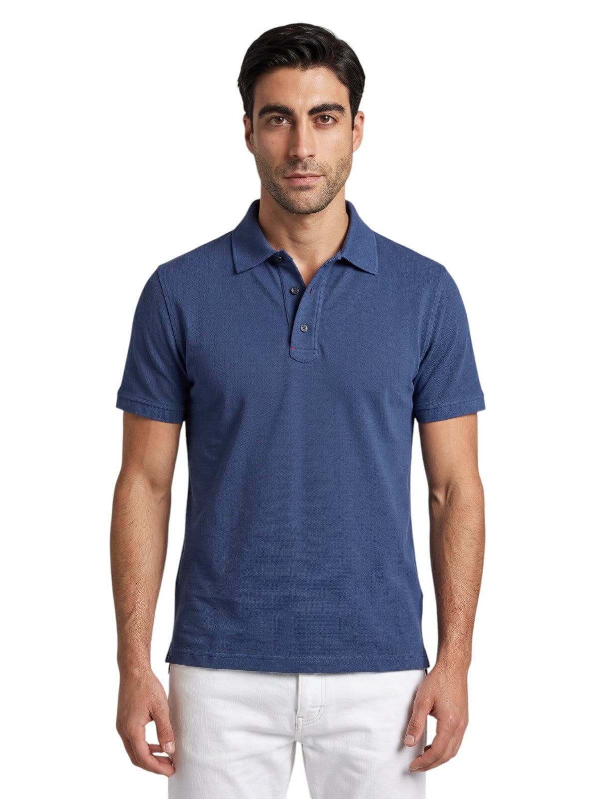 575$ ISAIA NAPOLI Blue Navy Polo Short Sleeve Cotton Size XL - Made in Italy