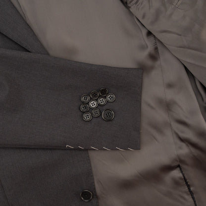 $2400 RAFFAELE CARUSO Dark Gray 3/2 Roll Suit Fine Wool 110's 42 US / 52 EU