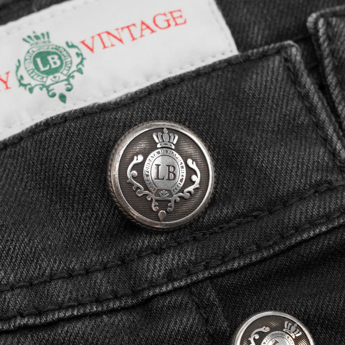 415$ LUIGI BORRELLI NAPOLI Charcoal 5 Pocket Jeans 35 US / 51 EU - Made in Italy