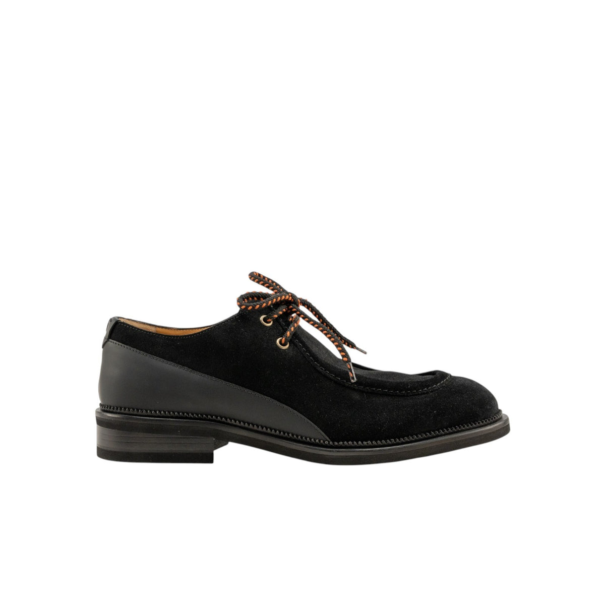 1100$ TESTONI Derby Oiled English Suede Rubber Black 8 UK / 9 US / 42 IT