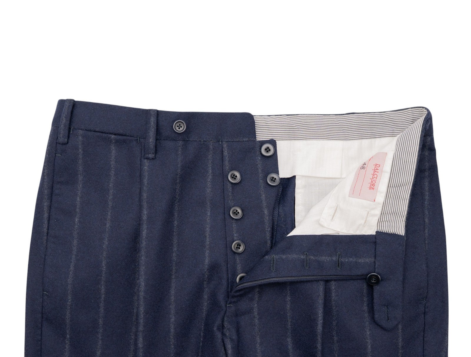 Sartoria DALCUORE NAPOLI Total Hand-Sewn Suit Flannel Wool Blue 40 US / 50 EU