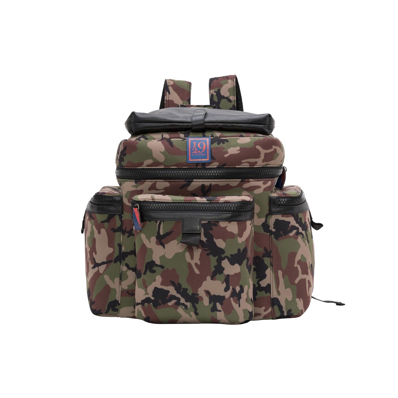 $599 Testoni I29 Bologna Sport Backpack Detachable Pochette Calf + Army Fabric