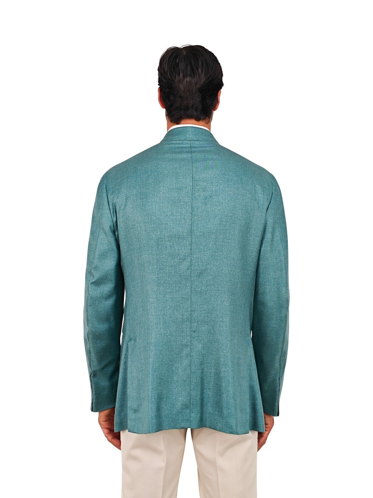 $5200 ISAIA NAPOLI "Shiny" Light Teal Blazer Sport Coat 100% Silk 44 US / 54 EU