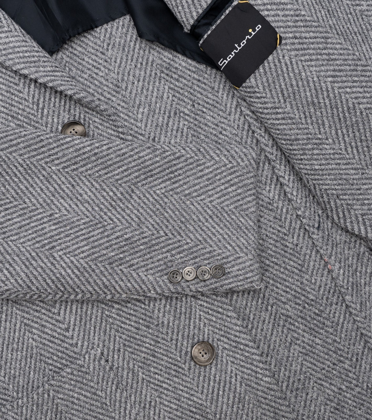 $3450 SARTORIO by KITON Gray Overcoat Alpaca / Wool Herringbone 42 US / 52 EU
